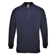 FR10-Modaflame Knit FR Long Sleeve Polo Shirt Navy