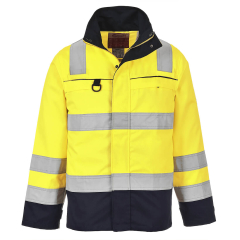 FR61 - Bizflame Work Hi-Vis Multi-Norm Contrast FR Jacket Yellow/Navy