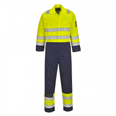 MV28 - Modaflame Work Hi-Vis Multi-Norm Contrast FR Coverall Yellow/Navy Tall