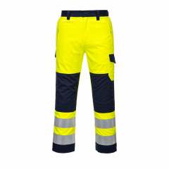 MV46 - Modaflame Work Hi-Vis Multi-Norm Contrast FR Trousers Yellow/Navy
