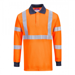 FR76 - Modaflame Knit HVO FR Long Sleeve Polo Shirt