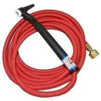 CK9 Flex Head Gas Cooled TIG Torch with 8m Superflex Cable 3/8Inch BSP 125 Amps @100% Duty Cycle